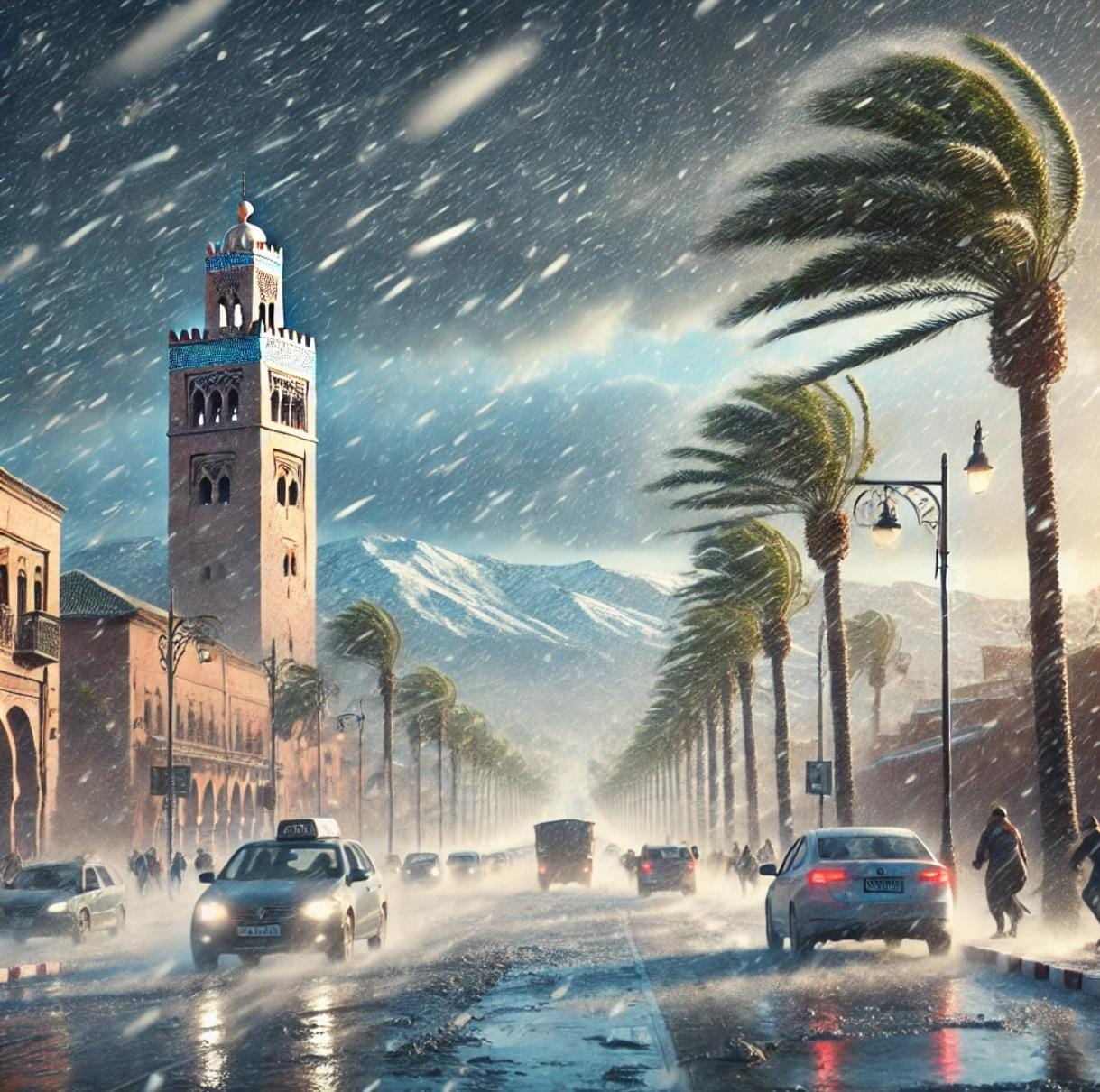 نشرة إنذارية جديدة تتوقع أمطارا وثلوجا ورياحا قوية