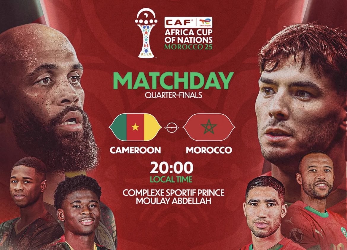 المغرب يواجه الكاميرون في ربع النهائي..الموعد والقنوات الناقلة المغرب يواجه الكاميرون في ربع النهائي..الموعد والقنوات الناقلة