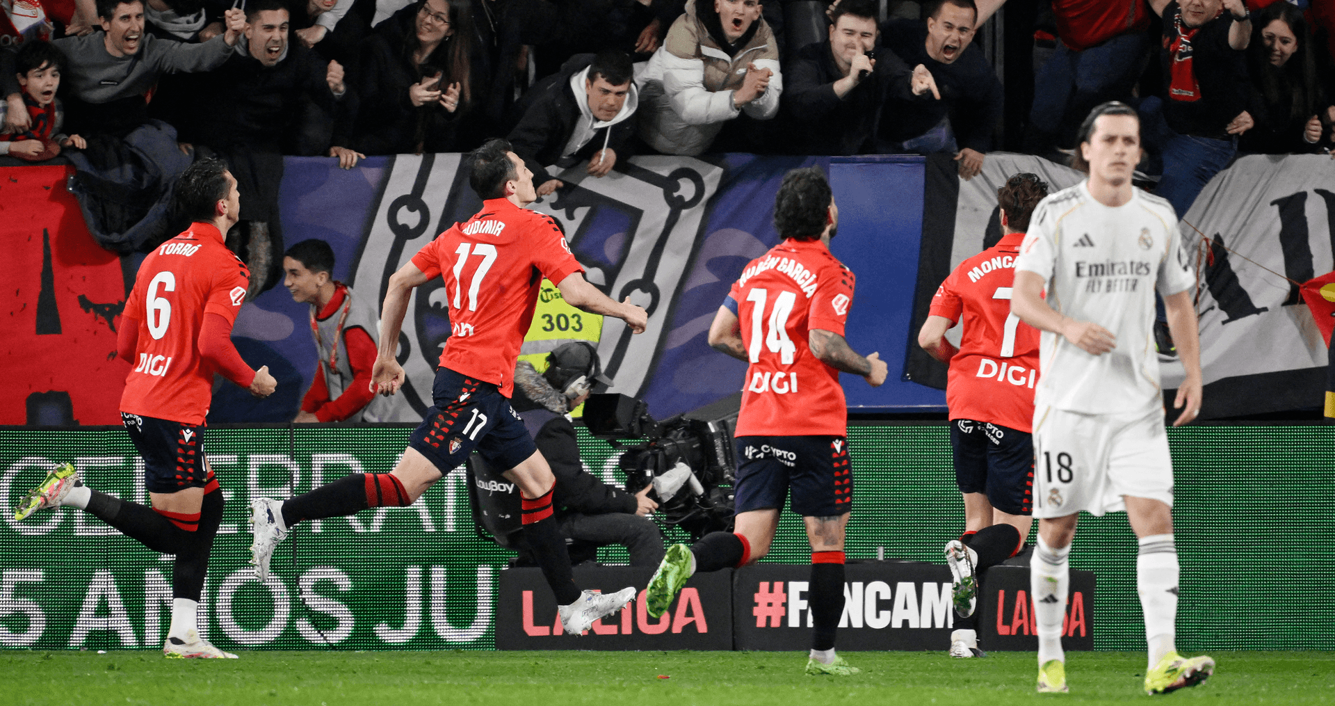 ريال مدريد الإسباني 16 في الوقت القاتل.. أوساسونا يخطف فوزاً مفاجئاً من ريال مدريد
