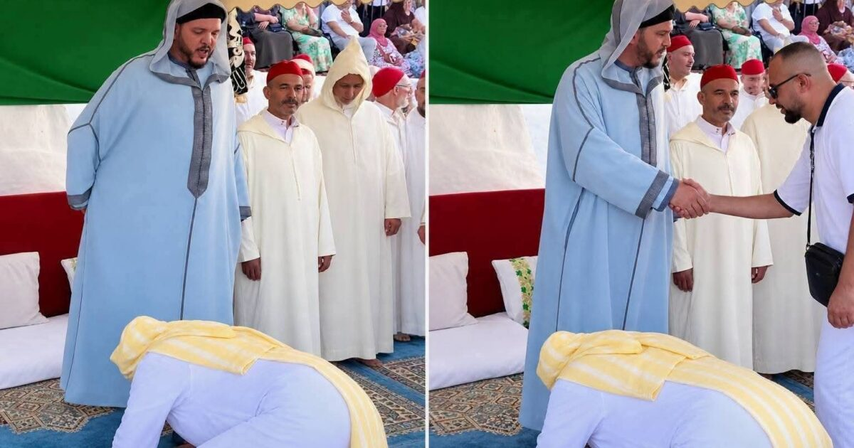 ما حقيقة فيديو تقبيل أرجل شيخ زاوية في موسم ديني بالمغرب؟(فيديو) ما حقيقة فيديو تقبيل أرجل شيخ زاوية في موسم ديني بالمغرب؟(فيديو)