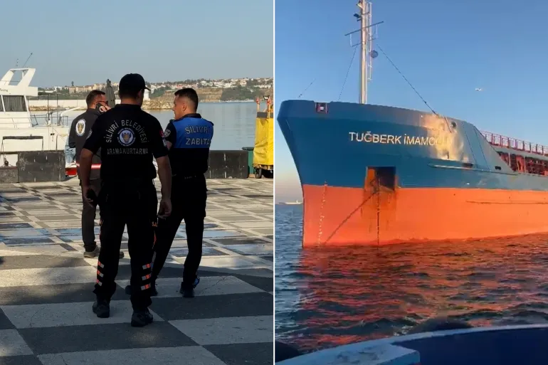غرق سفينة قبالة إسطنبول غرق سفينة قبالة إسطنبول
